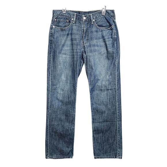 Levi's 514 Jeans Relaxed Straight Fit Mens 34 X 31 Blue Denim R Tab Blank Tab - Picture 1 of 13